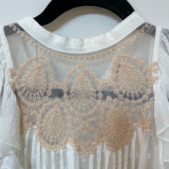Free People flowy lace chiffon top - Picture 3 of 5